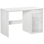 High Gloss White Computer Workstation w/ Drawers - for Home Office