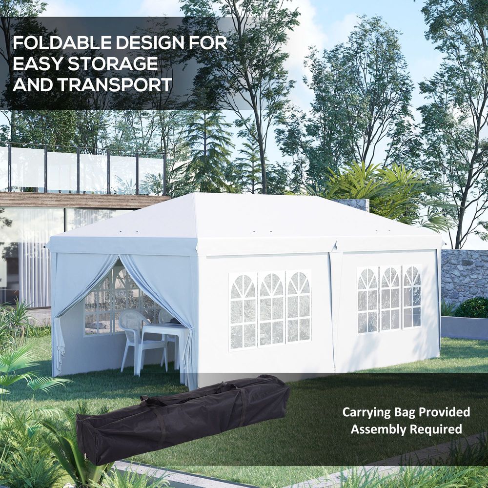 3 x 6m Pop Up Gazebo Height Adjustable Party Tent w/ Storage Bag Black