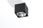 BLAKE Black Square Ceiling Lamp - Modern Loft Design, GU10