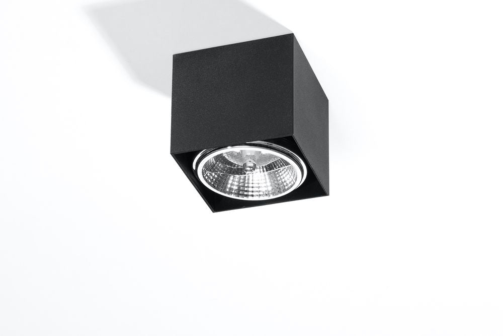 BLAKE Black Square Ceiling Lamp - Modern Loft Design, GU10