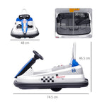 6V Kids Bumper Car, 360-Degree Rotation Waltzer Car w/ 2 Speeds - White