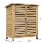 Garden Storage Unit Solid Fir Wood Garage Organisation Sturdy Cabinet Outdoor