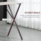 White Rectangular Breakfast Bar Table - Seats 4 - Durable Steel Legs