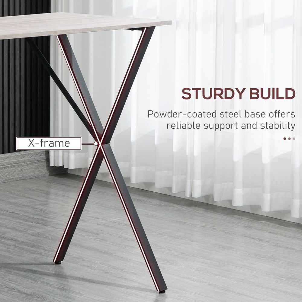 White Rectangular Breakfast Bar Table - Seats 4 - Durable Steel Legs