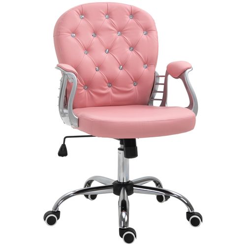 Office Chair PU Diamante Padded Ergonomic 360° Swivel