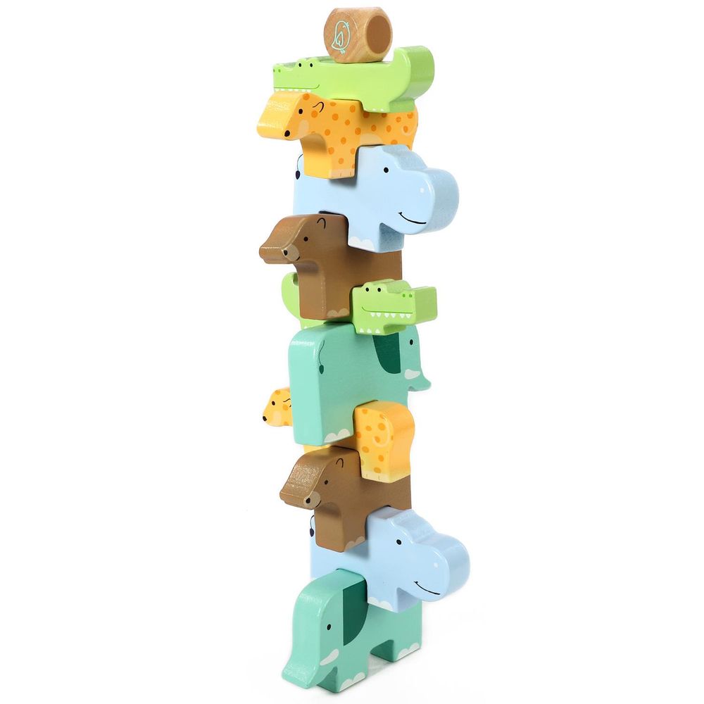 Wild Animal Stacking - Montessori Toy for Imaginative Learning - Safe