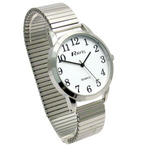 Men's Bold Number White Dial Silver Bracelet Watch