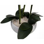 60cm Orchid Artificial Pink Marble Effect Ceramic Planter in Pink