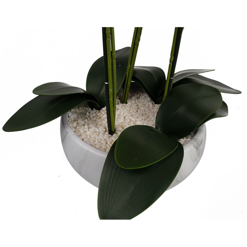 60cm Orchid Artificial Pink Marble Effect Ceramic Planter in Pink