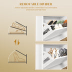 Shoe Storage Cabinet - 2 Flip Drawers - 12 Pairs Capacity - Dust-Free & Durable