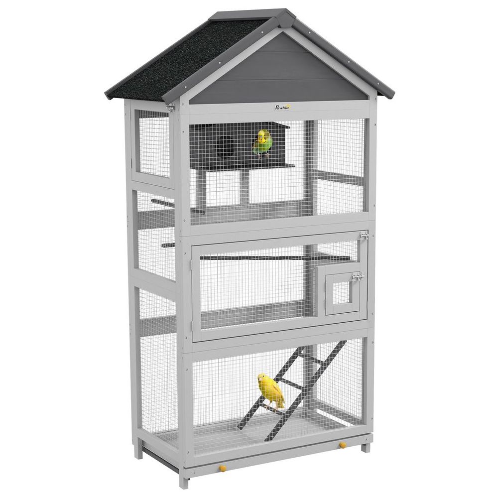 Bird Cage - Finches, Parakeets, Small Birds - Grey