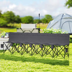 6 Seater Folding Bench Camping Chair with Cup Holder, Charcoal Grey