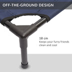 Dog Cat Puppy Pet Elevated Raised Cot Bed Portable Camping Basket - Blue (Medium)