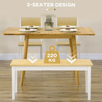 Pine Wood Dining Bench - Natural Finish, Seats 2 - Versatile & Durable