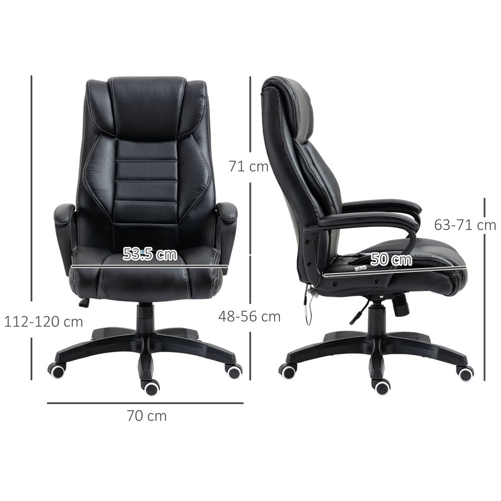 Black Massage Office Chair - High Back, Vibration, 6 Points