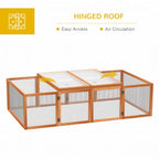 6ft Outdoor Wooden Rabbit Hutch Cage with Wire Mesh Safety Run and Play Space