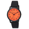 Mens Sports Orange Dial with Black Silicone Watch