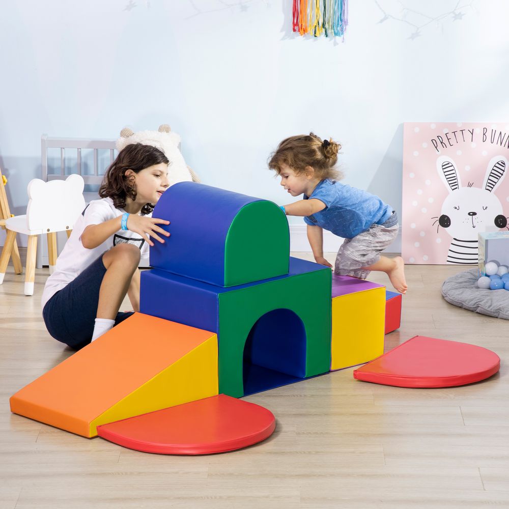 7 Pieces Foam Soft Play Set Kids Indoor Climbers Play Structures Toddler Educational Play