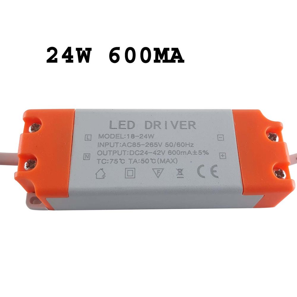 DC 24-42V LED Driver Power Supply - 24W - AC 85-265V Transformer