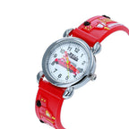 Kids Fire Engine Red Silicone Strap Boy's Watch