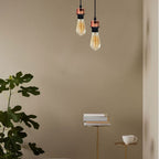 10 Pack Industrial Rose Gold Pendant Light, Lampshade Addable E27 Lamp Holder Light