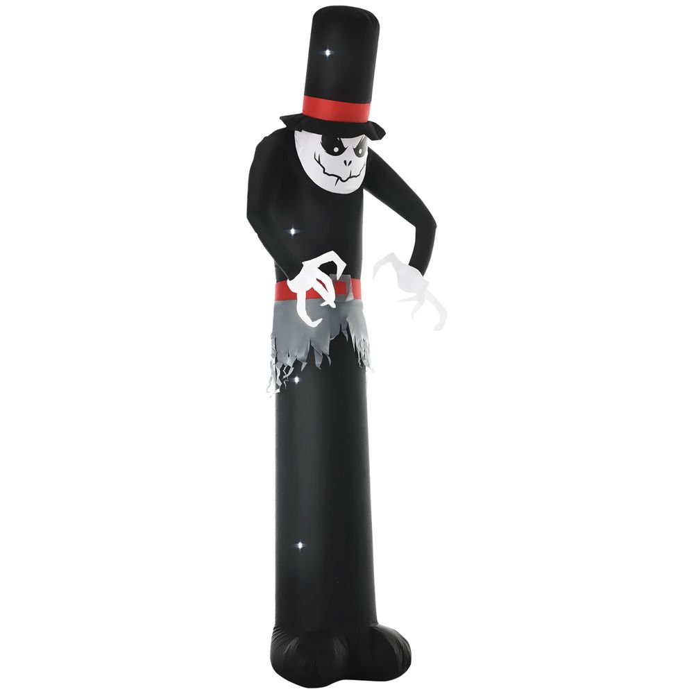 Giant 10ft Halloween Inflatables Tall Ghost with Hat, Build-in LEDs Blow Up Scary Outdoor Decorations, for Party Yard Garden Lawn Decoration