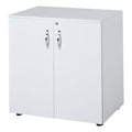 2-Tier Locking Office Storage Cabinet - Organize Files & Papers - White