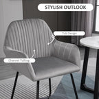 Comfort Grey Velvet Accent Chair: Modern Design, Metal Base, Upholstered Lounge Armchair - Shop Now!