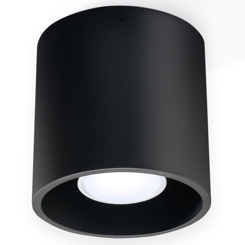 1 Black Round Ceiling Lamp - Modern Loft Design LED GU10 - Stylish & Minimalistic - Black, Gray, or White