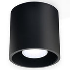 1 Black Round Ceiling Lamp - Modern Loft Design LED GU10 - Stylish & Minimalistic - Black, Gray, or White