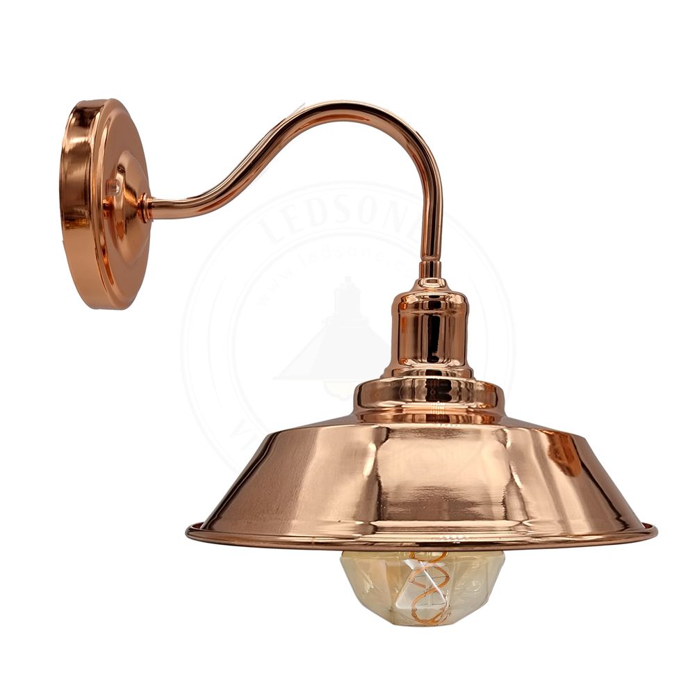 Vintage Industrial Rose Gold Retro Wall light Sturdy Metal Lamp Shade Lights Classic Style Electroplated Finish E27 lamp in Metal with bulb