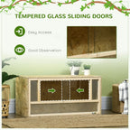 80cm Reptile Terrarium Vivarium w/ Glass Sliding Doors, Breathable Mesh