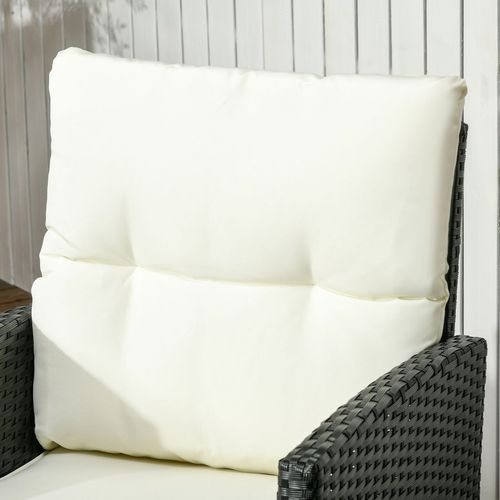 Rattan Garden Furniture Sofa Set, 2 Armchairs 2 Footstools Table White