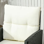 Rattan Garden Furniture Sofa Set, 2 Armchairs 2 Footstools Table White
