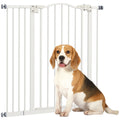 Adjustable Metal Pet Gate, Auto-Close Door - 74-94cm, White