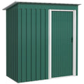 5 x 3ft Garden Storage Shed Sliding Door Sloped Roof Tool Green