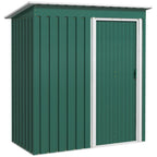 5 x 3ft Garden Storage Shed Sliding Door Sloped Roof Tool Green
