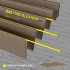 Pergola Sun Shade Cover Roof - Durable & UV-Resistant, Coffee - Fits 3x2.15m Pergola