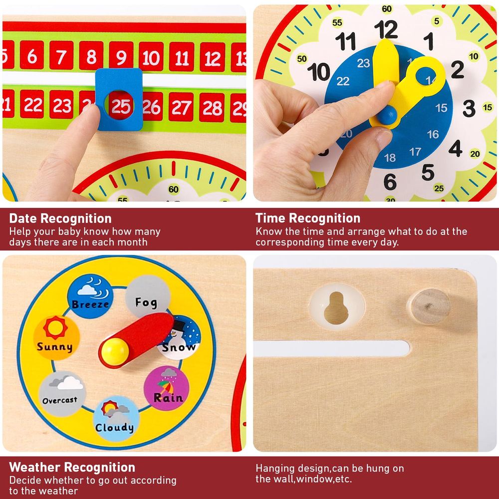 Wooden Calendar - Engaging Learning Tool for Kids