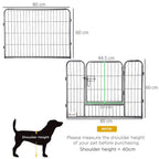 Heavy Duty 16 Panel Dog Pen - 60H cm - 2 Doors - Playpen for Dogs