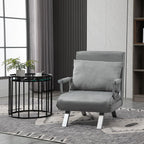 Modern 4-In-1 Single Sofa Bed Sleeper Foldable Portable Armchair Bed Chair Lounge Couch with Pillow for Living Room, Bedroom, Light Grey