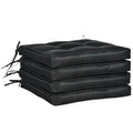 Black Replacement Garden Seat Cushion - 40 x 40cm - Ties - Dining Chair Pad
