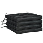 Black Replacement Garden Seat Cushion - 40 x 40cm - Ties - Dining Chair Pad