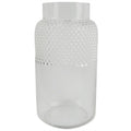 Stunning 29cm Clear Glass Diamond Vase - Perfect for All Flowers - Hand Finished