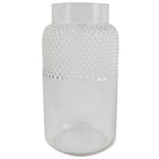 Stunning 29cm Clear Glass Diamond Vase - Perfect for All Flowers - Hand Finished