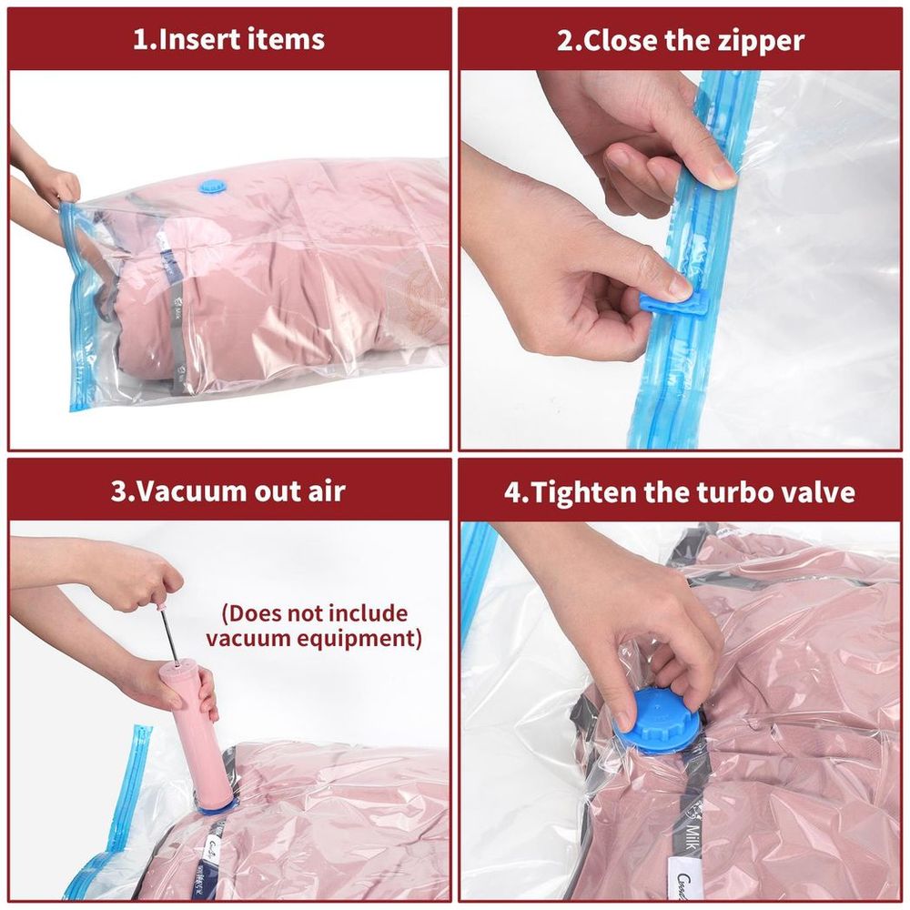 3pk 80cm x 100cm VACUUM BAGS - Protection, Airtight Seal, Easy to Use, Versatile, Reusable