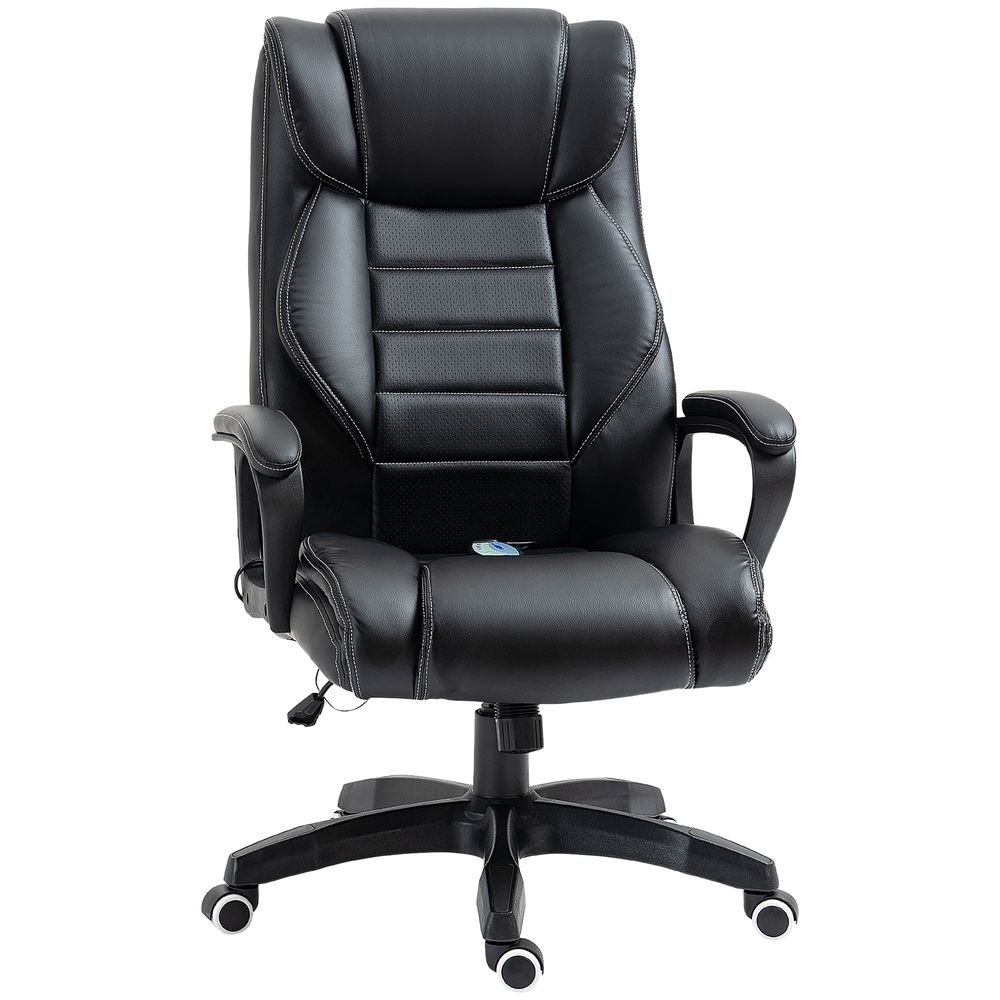 Black Massage Office Chair - High Back, Vibration, 6 Points