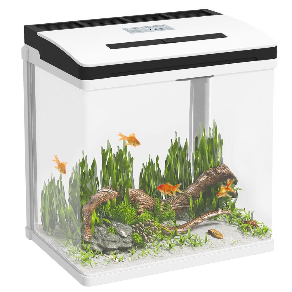 13L Glass Fish Tank w/Filter, LED Lighting, Water Pump