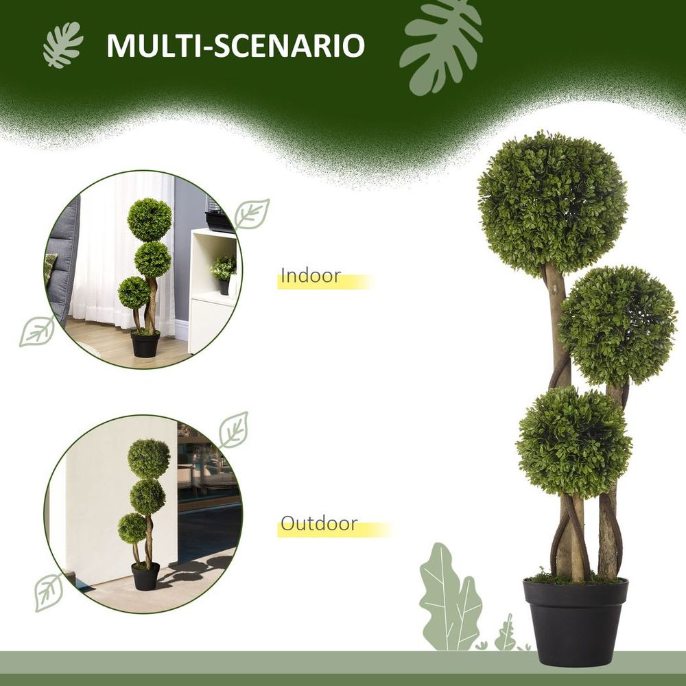 Faux Boxwood Ball Topiary - Indoor/Outdoor, 90cm