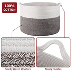 Laundry Basket Wht & Natural